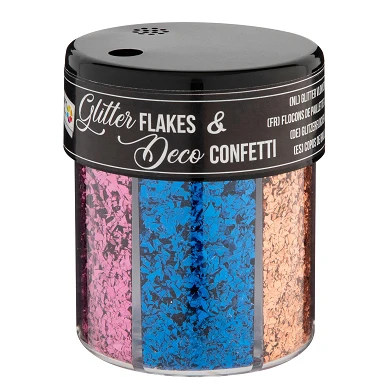 Confettis de décoration en pot, 6 couleurs