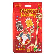 Sinterklaas Diamant-Malerei-Aufkleber, 12 Stück.