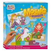 Mosaik nach Zahlen - Einhorn, Prinzessin und Meerjungfrau