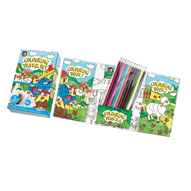 Livres de coloriage (2 pcs.) avec crayons - Ferme
