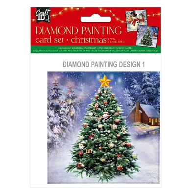 Maak je eigen Kerstkaarten Diamond Painting, 2st.