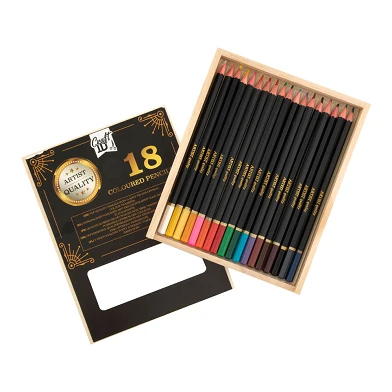 Crayons de couleur professionnels, 18 pièces.
