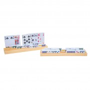 Domino- und Kartenhalter aus Holz, 4 Stück.