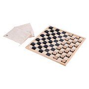 Schach & Dame-Set mit Baumwolltasche