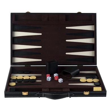 Backgammon 18 klassisches Brettspiel in Braun und Elfenbein