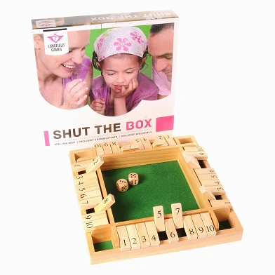 Shut the Box Holzwürfelspiel, 4 Spieler