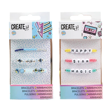 Create it! Armbandjes Letters & Kralen, 3-pack