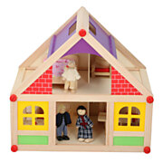 Puppenhaus aus Holz, 11 Stk.