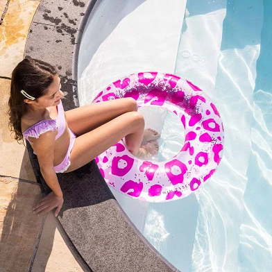 Swim Essentials Zwemring Panterprint Neon, 90cm