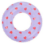 Swim Essentials Schwimmring Lilac Hearts, 55cm