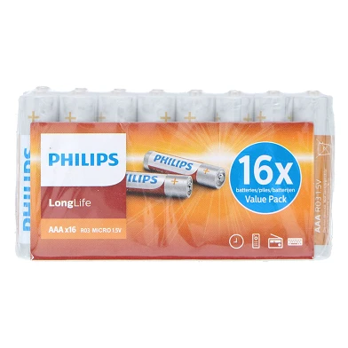 Philips Longlife AAA Batterie, 16 Stk.