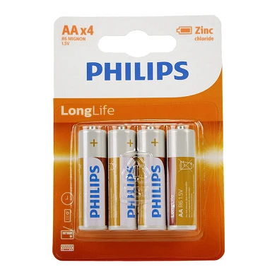 Philips Batterie R6 AA Longue Durée