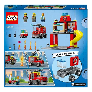 LEGO City 60375 De Brandweerkazerne en de Brandweerwagen
