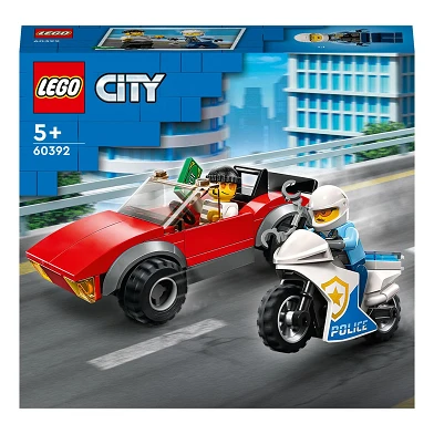 LEGO City 60392 Achtervolging Auto op Politiemotor