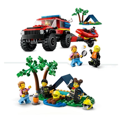 LEGO City 60412 4X4 Feuerwehrauto mit Rettungsboot