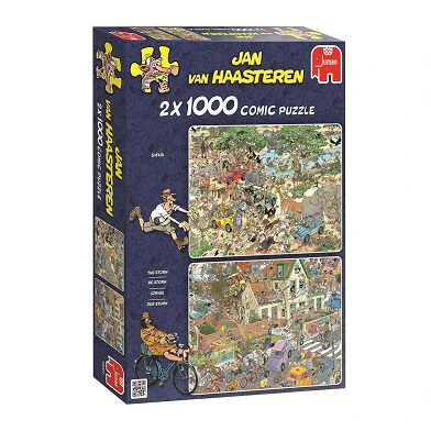 Puzzle Jan van Haasteren - Safari et tempête 2 en 1, 1000 pièces.