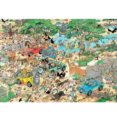 Puzzle Jan van Haasteren - Safari et tempête 2 en 1, 1000 pièces.
