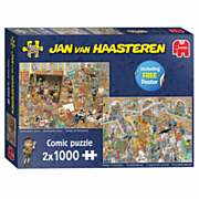 Jan van Haasteren Puzzle - Ein Tag im Museum, 2x 1000st.