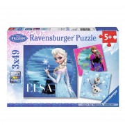 Disney Frozen Puzzle: Elsa, Anna & Olaf, 3x49tlg.