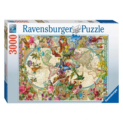 Puzzle Flora und Fauna Weltkarte, 3000 Teile.