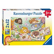 Ravensburger Puzzle Kleine Feen und Meerjungfrauen, 2x12st.