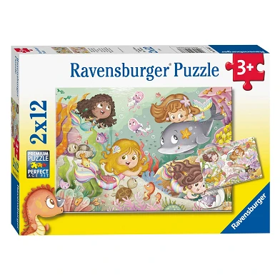 Ravensburger Puzzle Kleine Feen und Meerjungfrauen, 2x12 Teile.