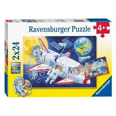 Ravensburger Puzzle Voyage à travers l'espace, 2x24 pièces.
