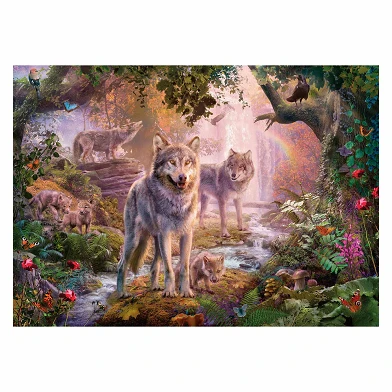 Ravensburger Puzzle Famille de loups en été, 1000 pièces.