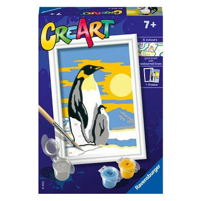 CreArt Peinture par numéros – Famille de pingouins