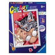CreArt Schilderen op Nummer - Vredige Kitten