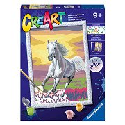 CreArt Schilderen op Nummer - Paard Bij Zonsondergang