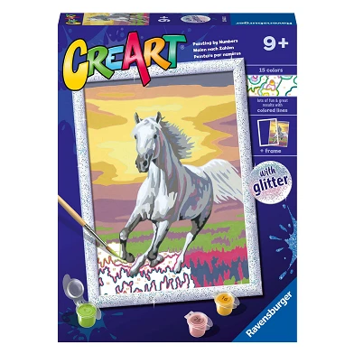 CreArt Malen nach Zahlen - Pferd bei Sonnenuntergang