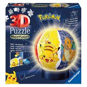 Lampe de nuit Pokémon puzzle 3D, 72 pièces.