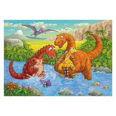 Puzzle jouant aux dinosaures, 2x24pcs.