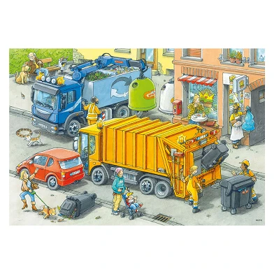 Puzzle Camion poubelle et dépanneuse, 2x24 pcs.