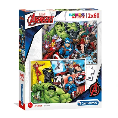 Clementoni Puzzle Les Avengers, 2x60st.