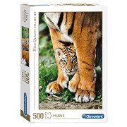 Clementoni Puzzle Tiger mit Jungem, 500tlg.