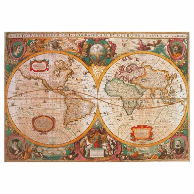 Clementoni Puzzle Carte du vieux monde, 1000 pièces.