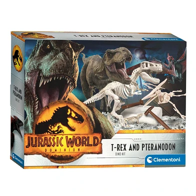Clementoni Jurassic World Ensemble d'excavatrices T-Rex et Ptéranodon