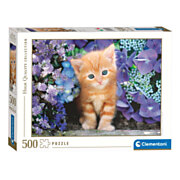 Clementoni Puzzle Katze mit Blumen, 500 Teile
