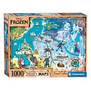 Clementoni Weltkartenpuzzle Disney Frozen, 1000 Teile