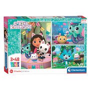 Clementoni Puzzle Gabby's Dollhouse, 3x48st.