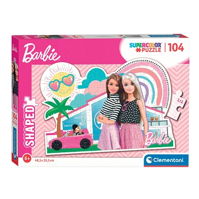 Clementoni Puzzle Super Color - Voiture Rose Barbie , 104 pièces.