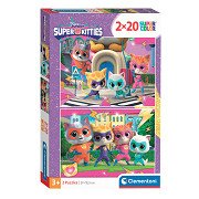 Clementoni Puzzle Super Color Super Kittens, 2x20tlg.