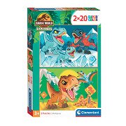 Clementoni Puzzle Super Color Jurassic World, 2x20 Teile.