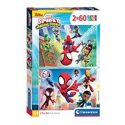 Clementoni Puzzle Super Color Spidey und seine erstaunlichen Freunde 2x60 Teile.