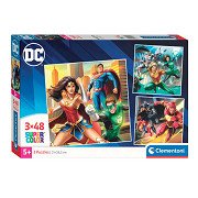 Clementoni Legpuzzel Super Color Vierkant DC Comics Justice League, 3x48st.