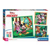 Clementoni Puzzle Super Color Square Mickey und seine Freunde, 3x48 Teile.
