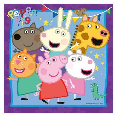 Puzzle famille et amis de Peppa Pig , 3 x 49 pièces.