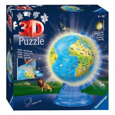 Puzzle 3D anglais XXL pour enfants Globe Night Edition, 180 pcs.